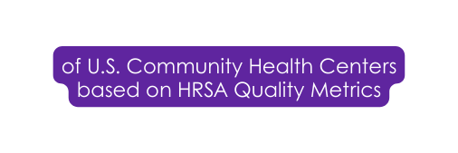 of U S Community Health Centers based on HRSA Quality Metrics